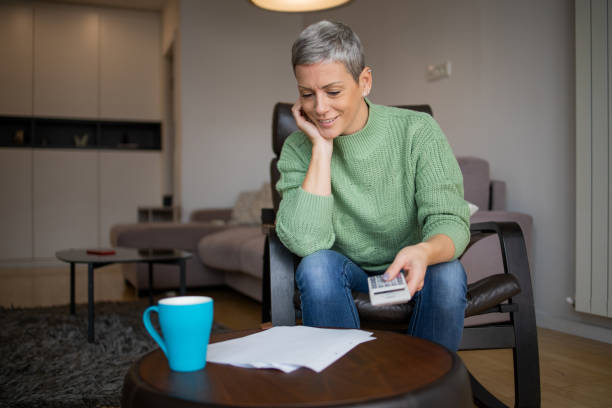 Middle-aged woman analyzing her hormonal profile
