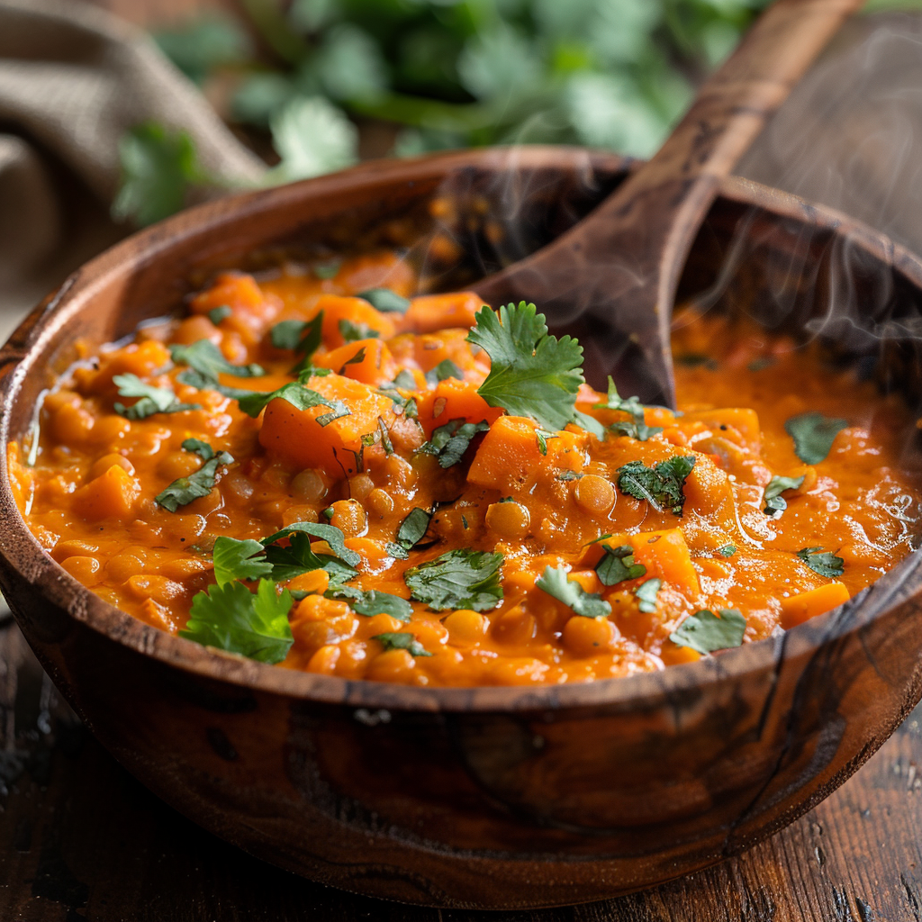 Curry de lentilles et patates douces