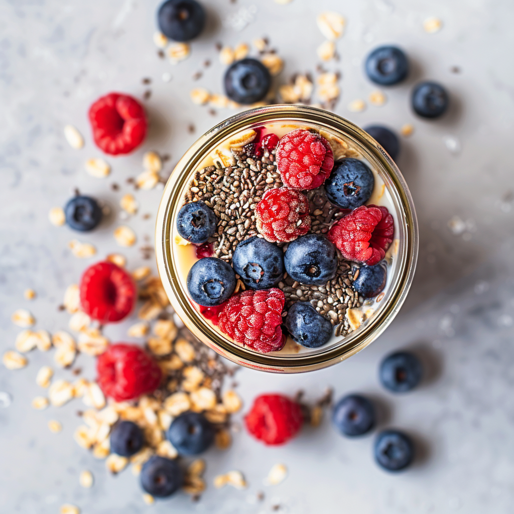 Overnight oats aux fruits rouges