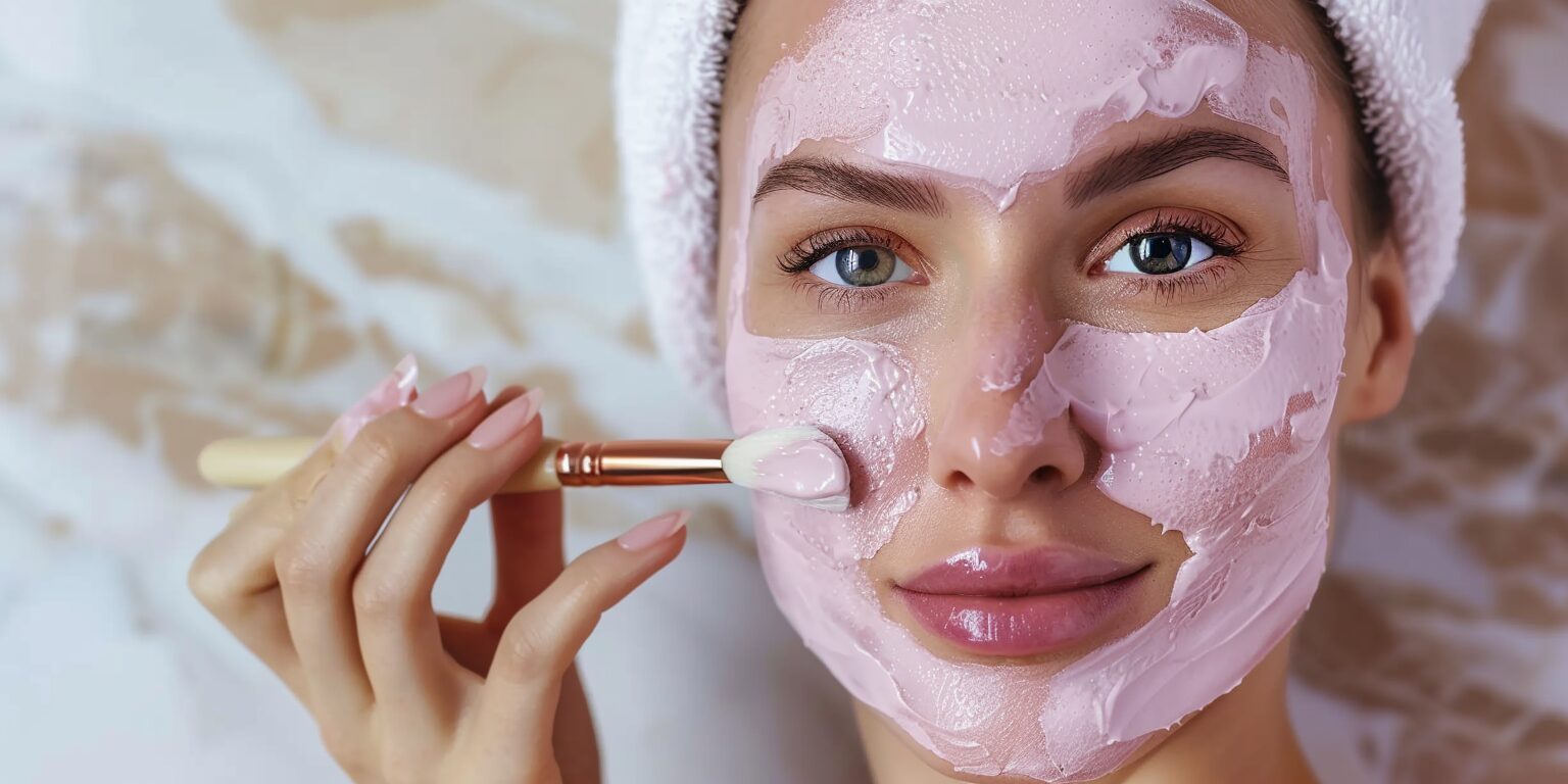 Woman over 40 applying a homemade mask